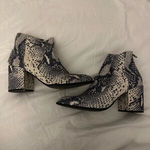 Steve Madden Jillian Snake Print Ankle Booties